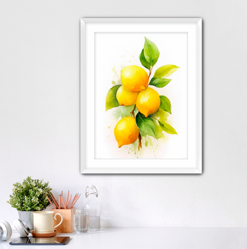 Lemons Watercolor- Framed Fine Art Print