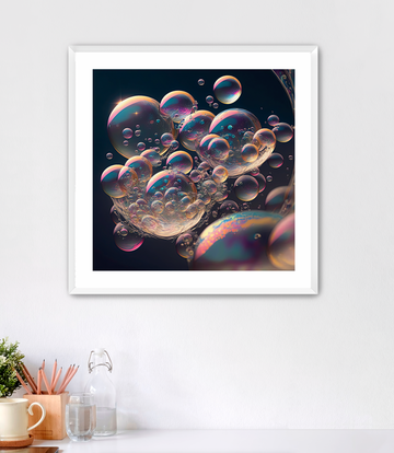Bubbles Iridescent - Framed Fine Art Print