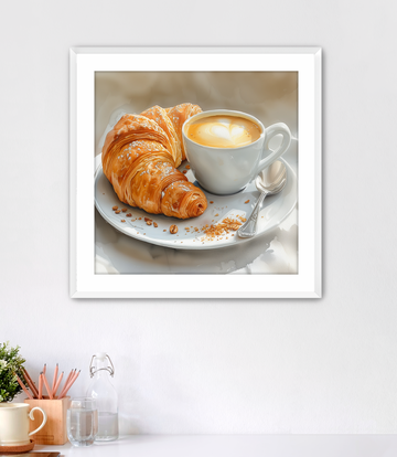 Watercolor Croissant - Framed Fine Art Print